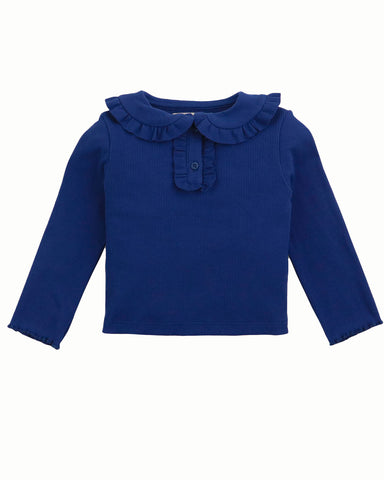 GINGERSNAPS Baby Long Sleeve Ribbed T-shirt Top with Smocked Collar