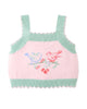 GINGERSNAPS SS26 Baby Rosé Combed Cotton Knit Top with Heart Intarsia Design