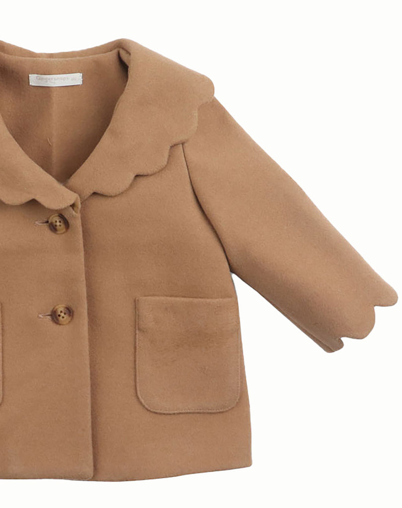 GINGERSNAPS Baby Scalloped Detail Double Breasted Wool Coat