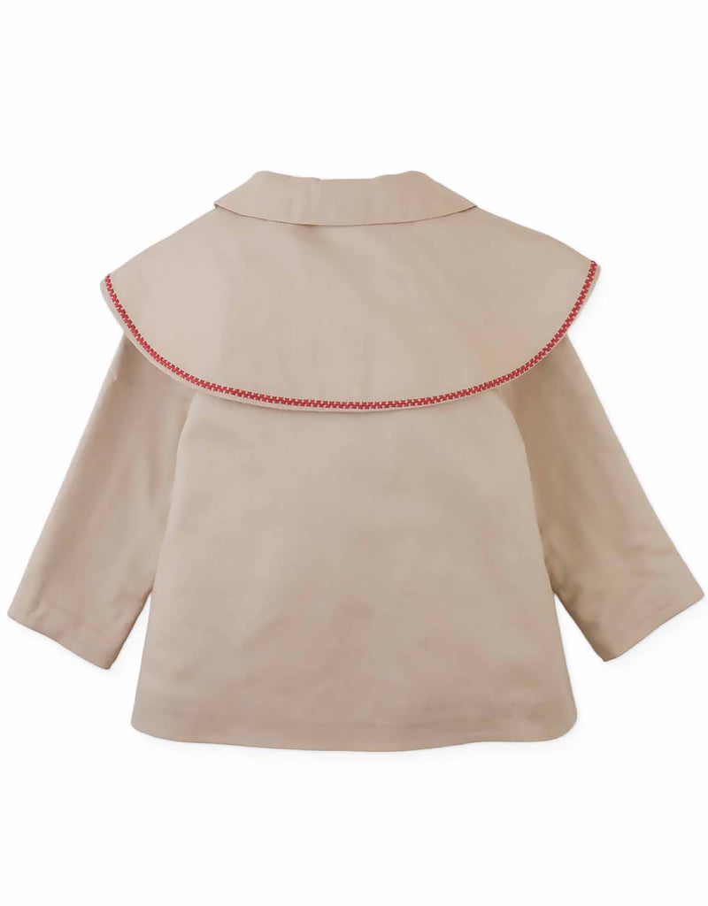 GINGERSNAPS FALL 2026 BABY SYBIL JACKET WITH CROSS STITCH DOUBLE COLLAR