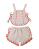 GINGERSNAPS SS26 Baby Juria Apron Blouse & Shorts Set with Scallop Ruffles (2 pieces)