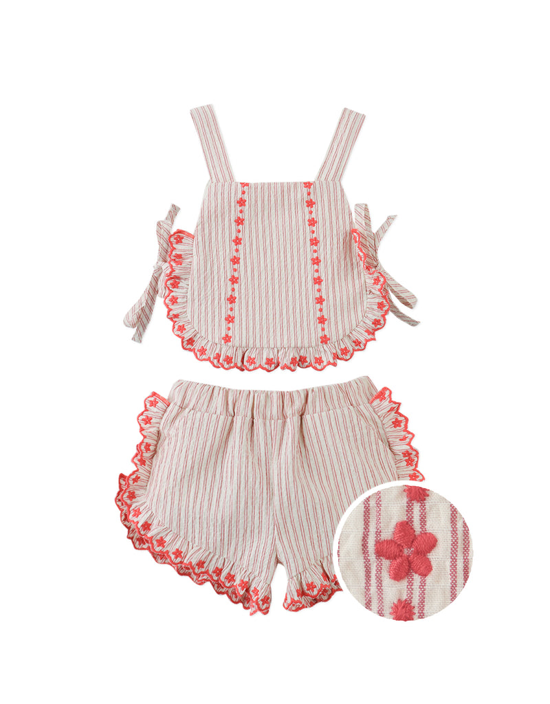 GINGERSNAPS SS26 Baby Juria Apron Blouse & Shorts Set with Scallop Ruffles (2 pieces)