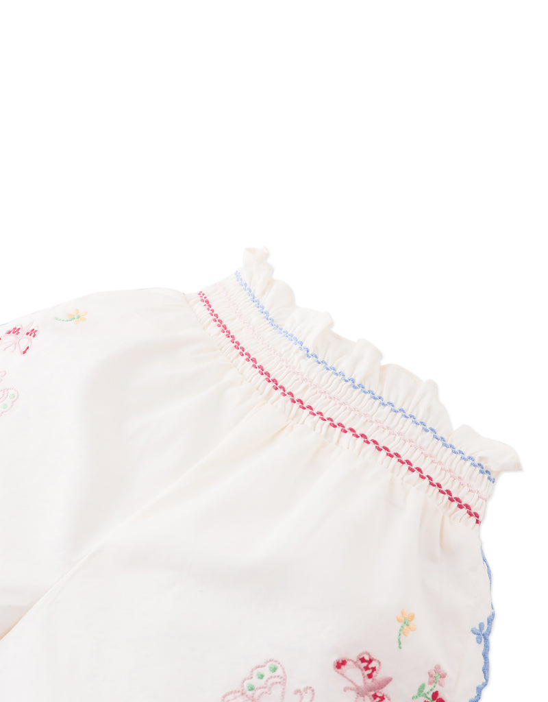 GINGERSNAPS SS26 Baby Jisoo Shorts with Scalloped Edges & Butterfly Embroidery