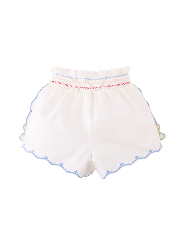 GINGERSNAPS SS26 Baby Jisoo Shorts with Scalloped Edges & Butterfly Embroidery