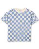 KENZO FW26 Short Sleeve T-shirt Top with Checkered Print