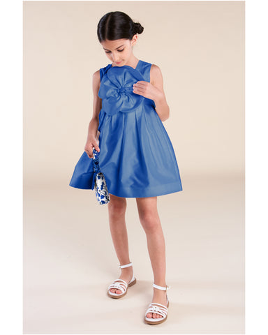 MiMiSol FW23 Color Block Dress in Blue and Green (collar sold separately)