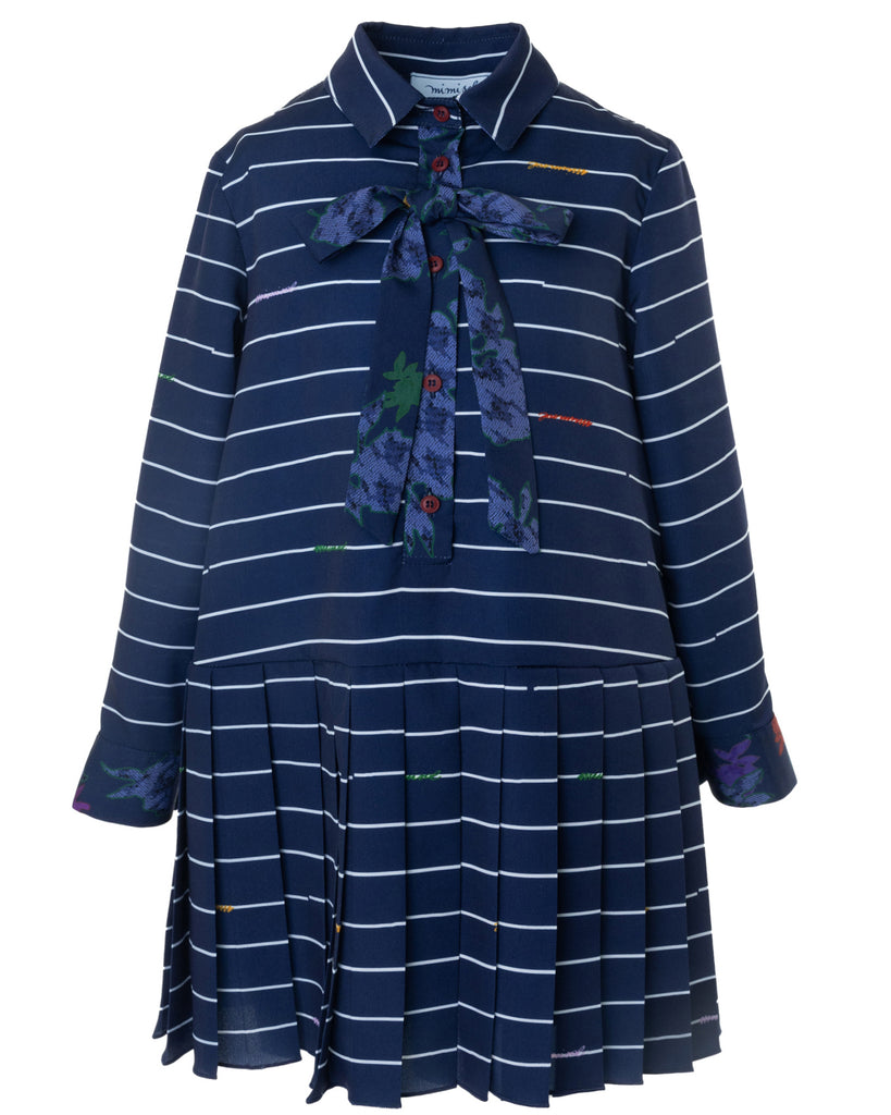 MIMISOL Fall Winter 2025 PINSTRIPE PLEATED DRESS