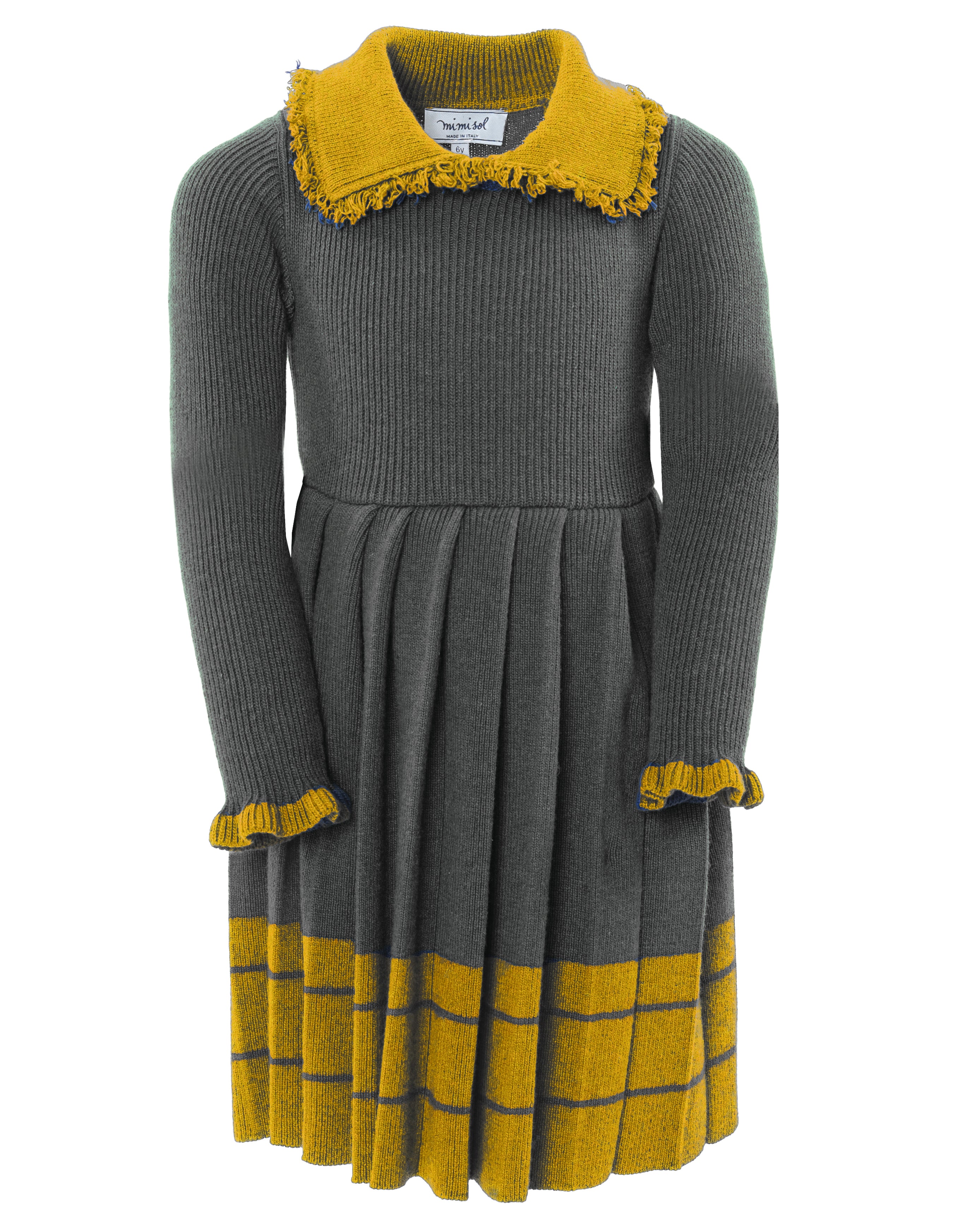 yellow grey dress EOS MINI DRESS