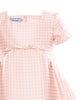 MIMISOL Spring Summer 2026 VICHY-MIKADO GATHERED DRESS in SALMON