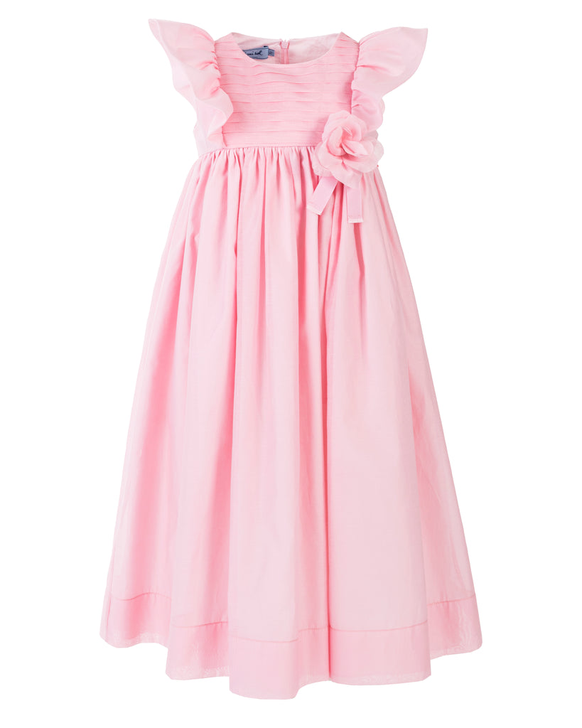 MIMISOL Spring Summer 2026 COTTON-ORGANZA MAXI DRESS IN PINK