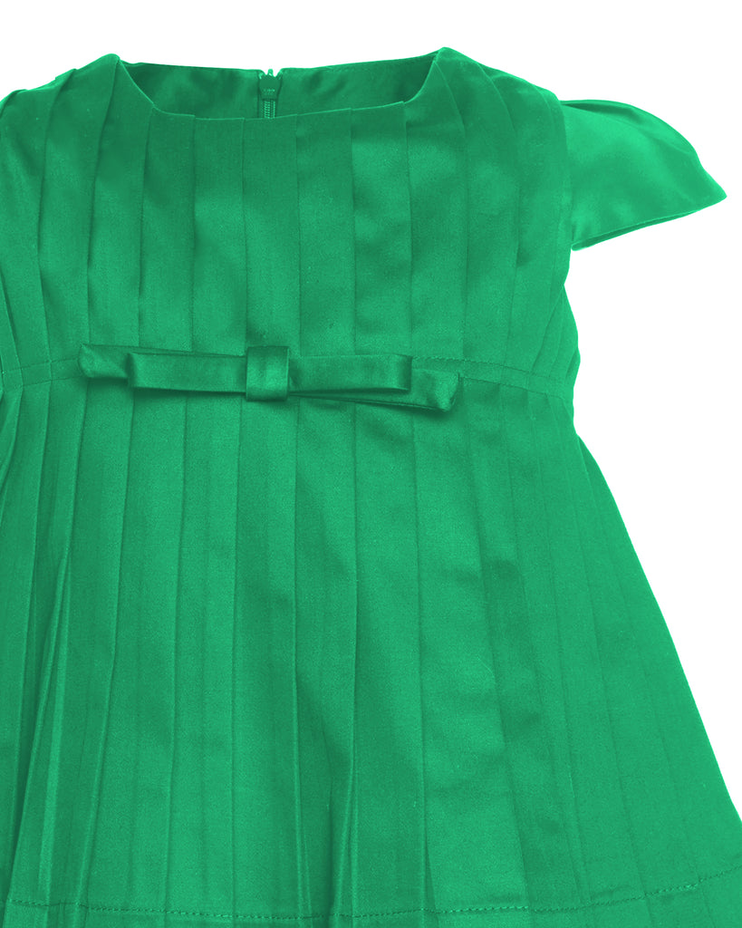 MIMISOL Spring Summer 2026 PLEATED COTTON DRESS in GREEN