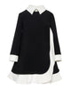 MIMISOL FALL 2026 Ruffled Crepe Dress in Black and White