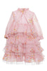 MIMISOL FALL 2026 Fireworks Print Ruffled Dress in Pink
