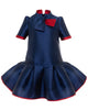 MIMISOL FALL 2026 Bi-Color Micado Dress in Navy