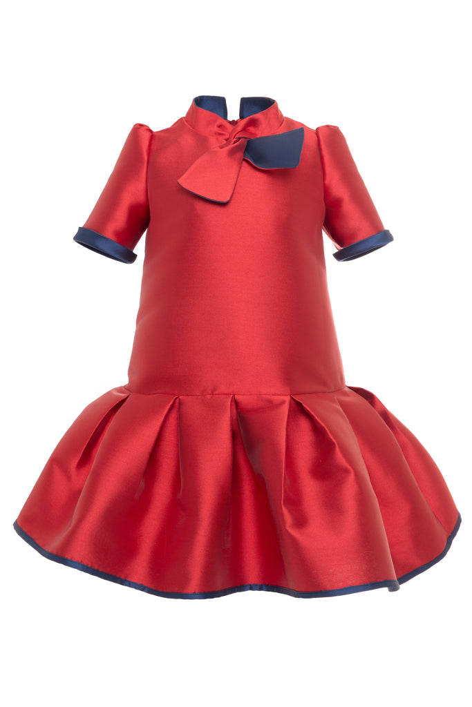 MIMISOL FALL 2026 Bi-Color Micado Dress in Red