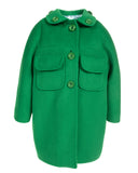 MiMiSol FW23 Green Coat with Oversized Buttons