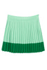MiMiSol FW23 Satin Pleated Skirt in Green