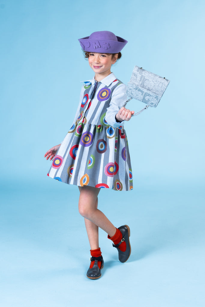 MiMiSol FW23 Abstract Print Baby Doll Dress with Buttons