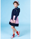 MiMiSol FW23 Satin Pleated Skirt in Pink