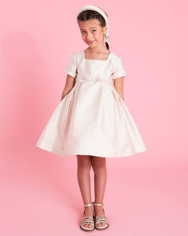 EMILE ET IDA SS26 Collared Short Sleeve Sweater with Spring Intarsia