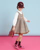 MIMISOL Fall Winter 2025 BUTTON-EMBELLISHED PRINCE OF WALES CHECK PINAFORE PLEATED DRESS