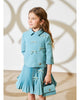 ELIE SAAB Fall Winter 2025 CREPE TOP with BOWS in Turquoise