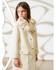 ELIE SAAB Fall Winter 2025 FLORAL-DETAIL COAT in WHITE
