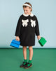 MIMISOL Fall Winter 2025 BOW-EMBELLISHED COAT  in BLACK and WHITE