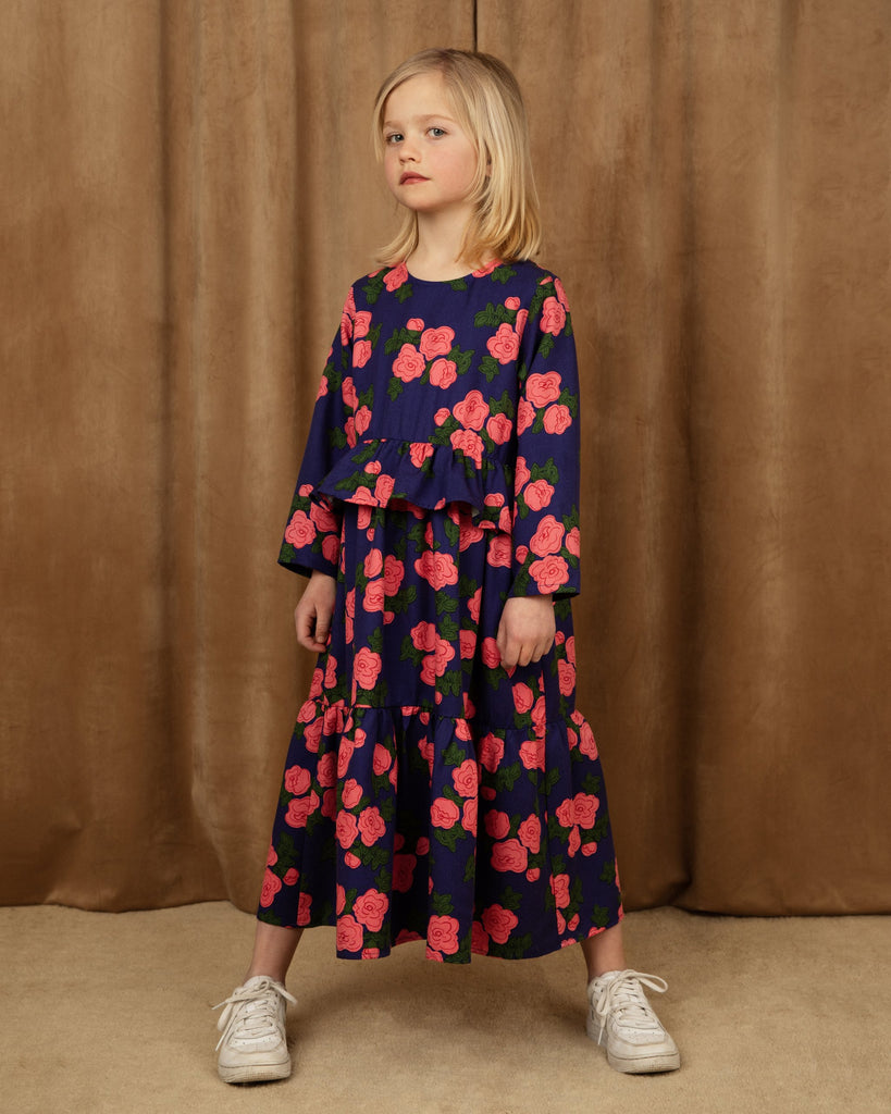 MINI RODINI Pre-SS24 Roses Woven Frilled Dress