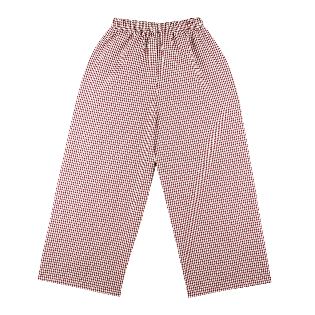 MORNING MESS THERAPY CAROLINE WIDE LEG PANTS GINGHAM