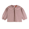 MORNING MESS THERAPY PETRA STATEMENT COLLAR BLOUSE GINGHAM