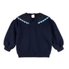 MORNING MESS THERAPY STATEMENT COLLAR SWEATSHIRT in Navy