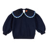MORNING MESS THERAPY STATEMENT COLLAR SWEATSHIRT in Navy
