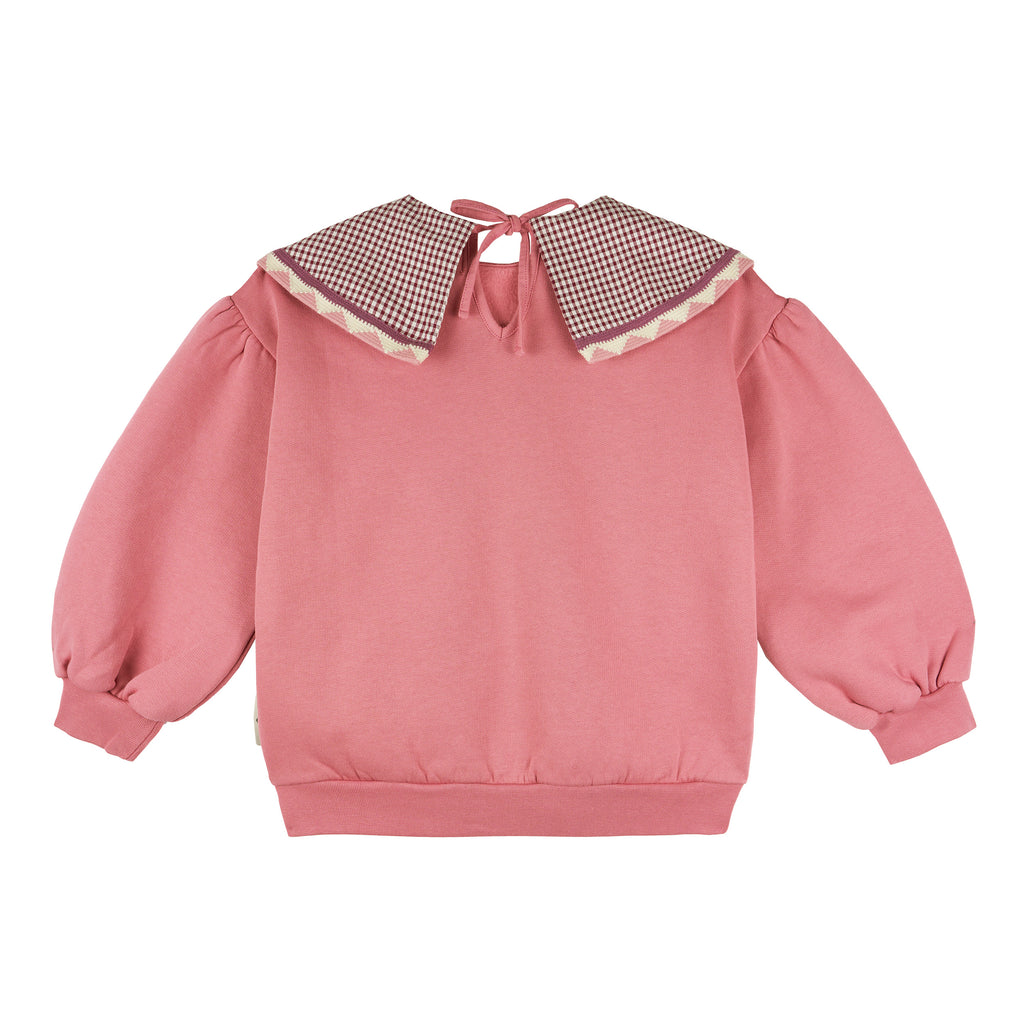 MORNING MESS THERAPY STATEMENT COLLAR SWEATSHIRT in Rose