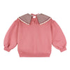 MORNING MESS THERAPY STATEMENT COLLAR SWEATSHIRT in Rose