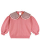 MORNING MESS THERAPY STATEMENT COLLAR SWEATSHIRT in Rose