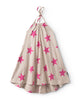 NUNUNU SS25 STAR COLLAR DRESS in Natural with Pink Stars