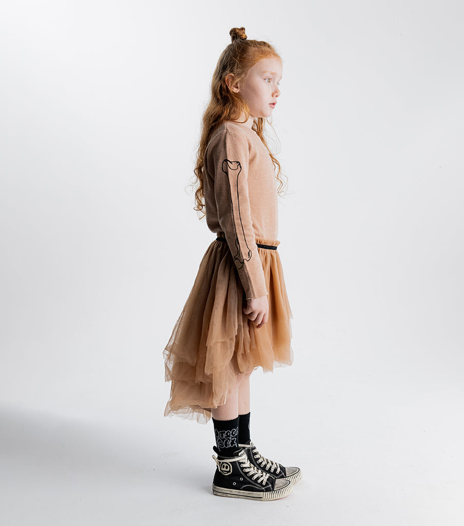 NUNUNU FW23 Tulle Dress in Coffee