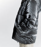 NUNUNU FW23 Sun Inked Hooded Down Jacket in Titanium