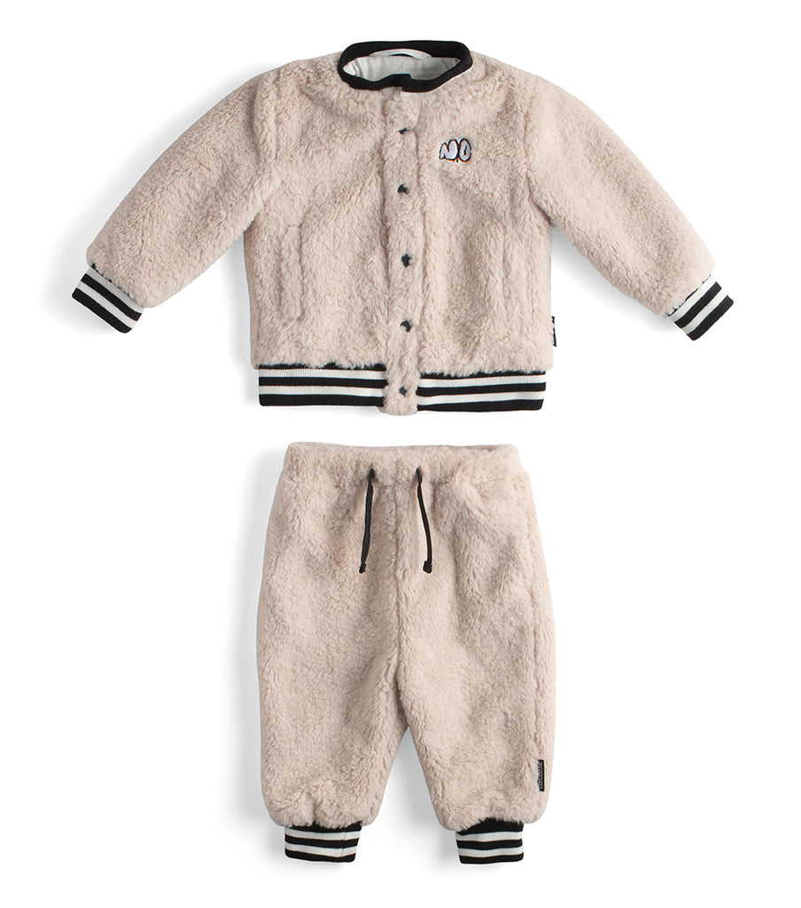 NUNUNU FW23 Baby Sherpa Cardigan and Pants Set
