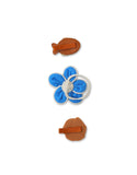 GINGERSNAPS SS24 Hair Clip Leather and Fabric Set of 3