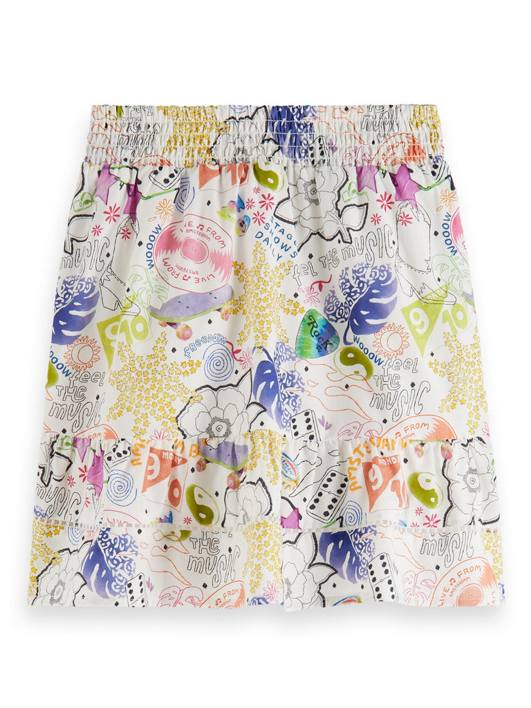 SCOTCH AND SODA FW23 Lace Detail Floral Print Skirt