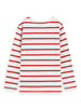 SCOTCH AND SODA FW23 Red Striped Long Sleeve T-shirt Top