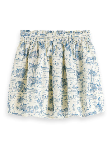 SCOTCH AND SODA FW23 Lace Detail Floral Print Skirt