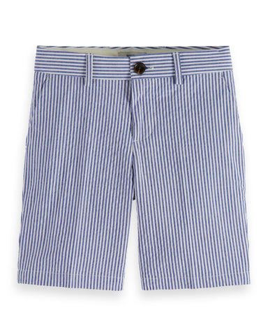 SCOTCH AND SODA Paperwaist Striped Seersucker Bermuda Shorts