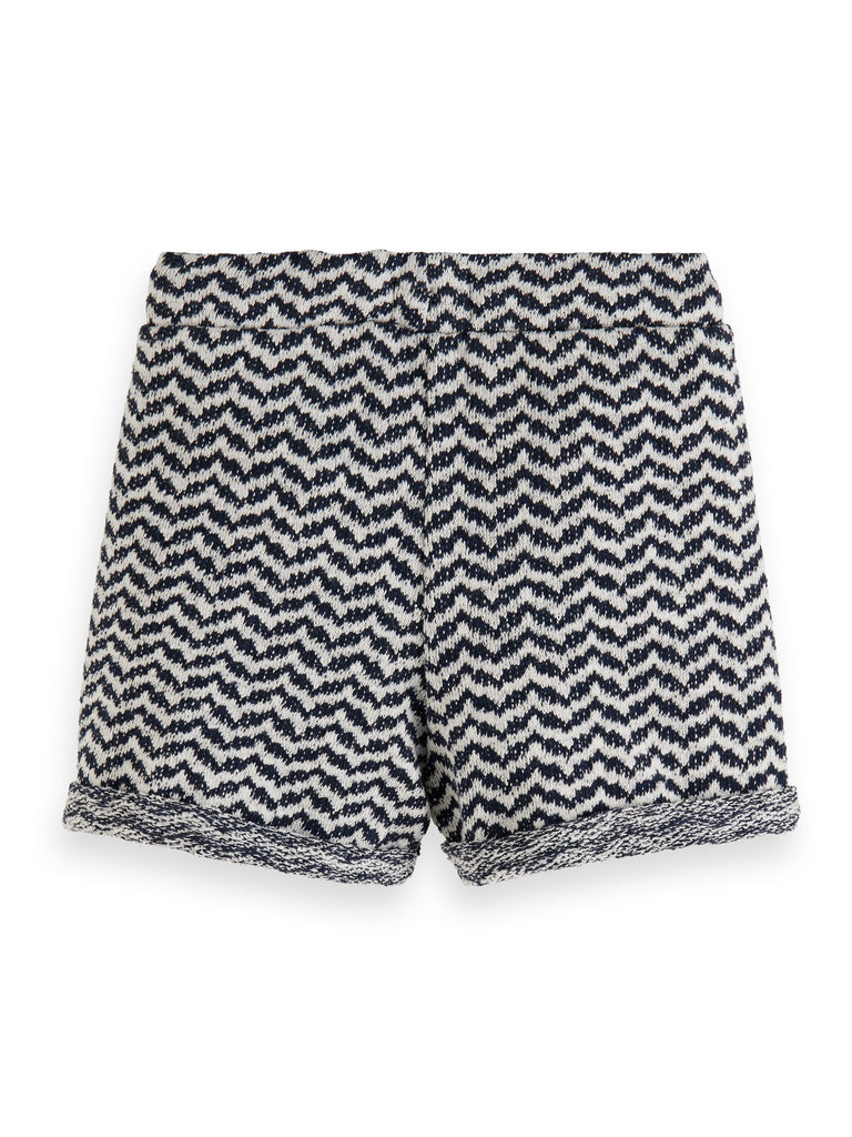 SCOTCH AND SODA SS24 GIRL INTARSIA ZIG ZAG KNITTED SHORTS