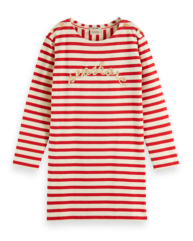 SCOTCH AND SODA FW23 Red Striped Long Sleeve T-shirt Top