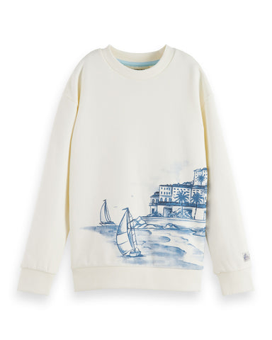SCOTCH AND SODA SS24 RELAXED-FIT PLACED ARTWORK NEPS TEE