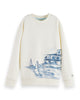 SCOTCH AND SODA SS24 RELAXED-FIT PLACED ARTWORK SWEATSHIRT