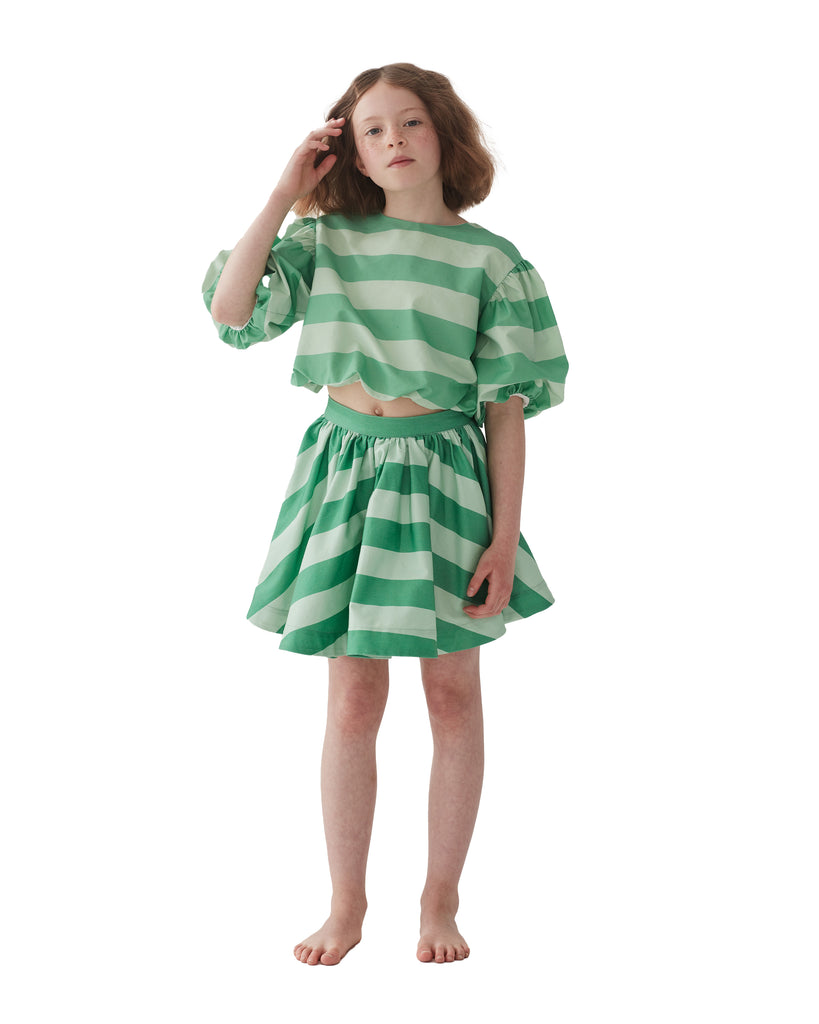 THE MIDDLE DAUGHTER SS24 POP Top in CUCUMBER STRIPE
